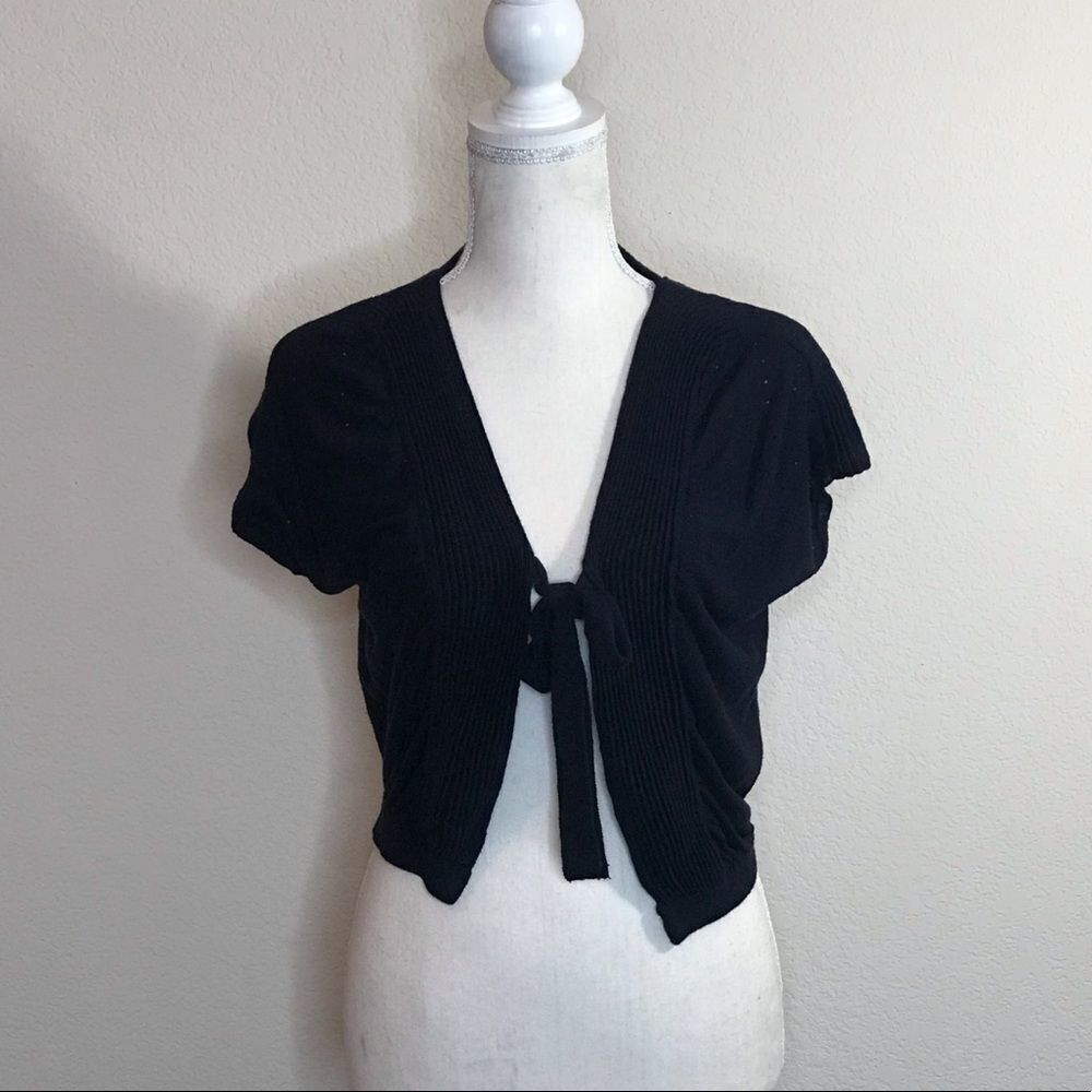Anthropologie navy perforated‎ shawl size xsmall
